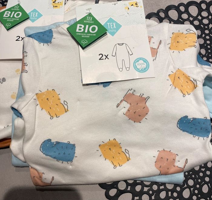 Lot de 4 grenouillères tex 3 mois - photo numéro 2