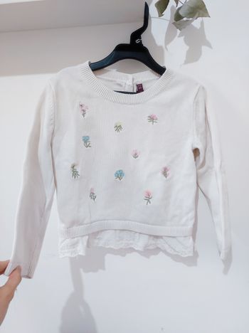 Pull léger fleuris avec dentelle Sergent Major