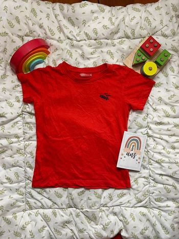 teeshirt manches courtes rouge tissaia 8 ans