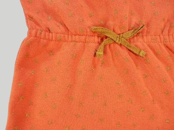 Robe sweat molleton rouge doré étoiles Kiabi 18 mois fille - photo numéro 2