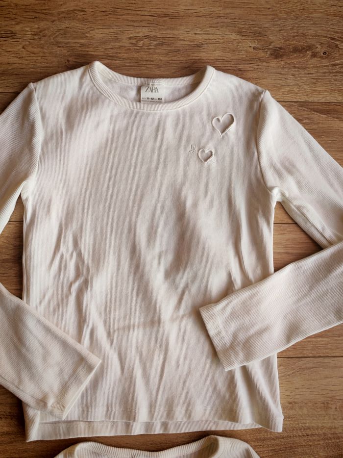 Lot de manches longues zara blanc 11 ans - photo numéro 3