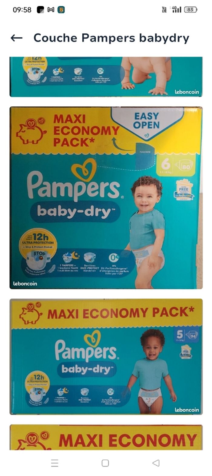 Couches   Pampers  pants et normals différentes taille de 2 a 8 - photo numéro 4