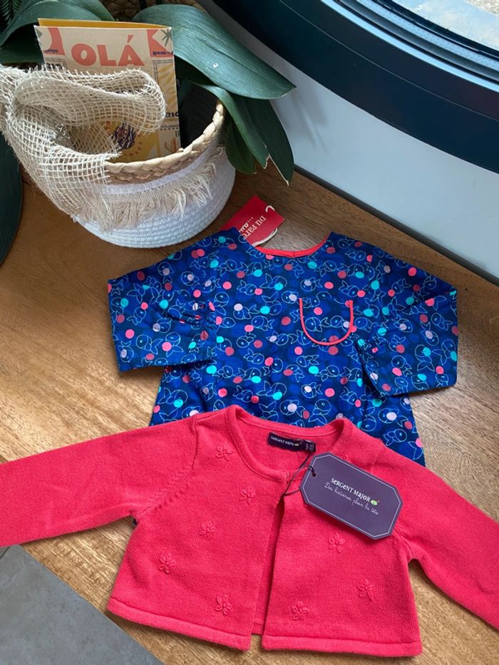 Ensemble blouse et gilet 6 mois