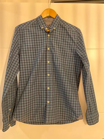 Chemise à carreaux turquoise