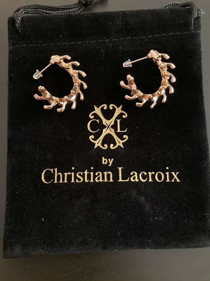 CxL by Christian Lacroix boucles d’oreilles dorées créoles originales
