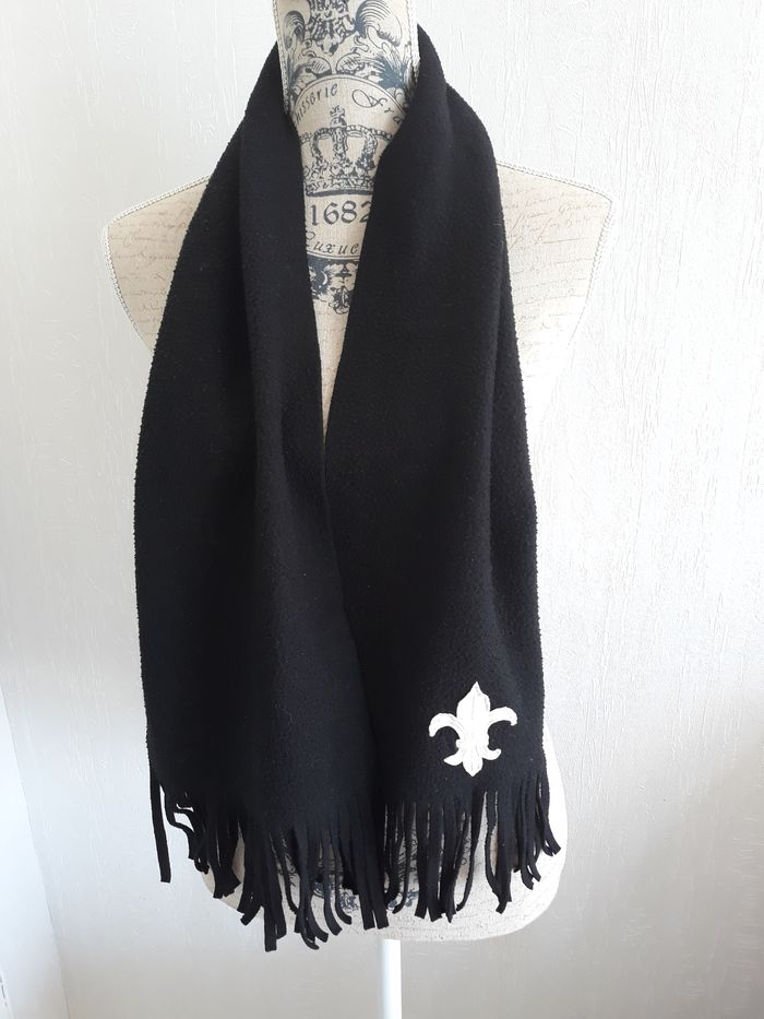 Faby27800 Echarpe femme polaire noire avec franges, - photo numéro 3