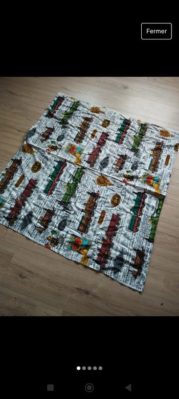 Nappe vintage 98x87
Imprimés train anglais 
Londres