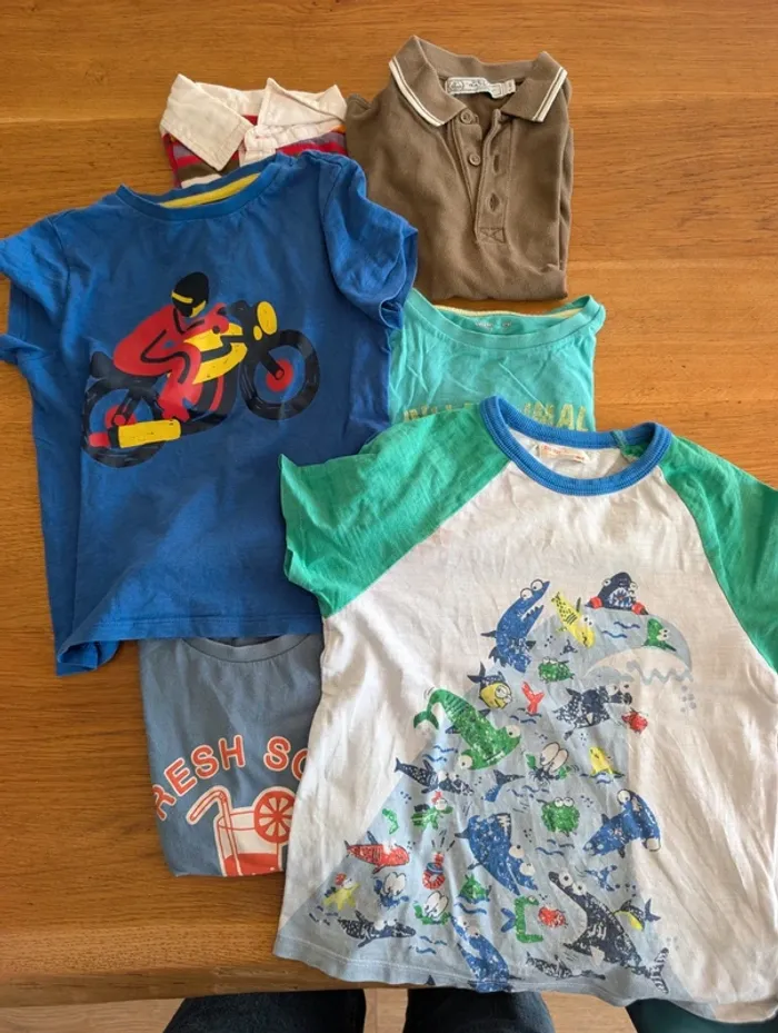 Lot 6 tee-shirts et polos manches courtes 5 ans garçon - photo numéro 2
