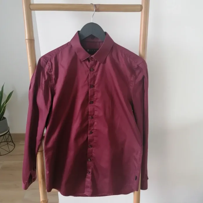 Chemise bordeaux manches longues Izac