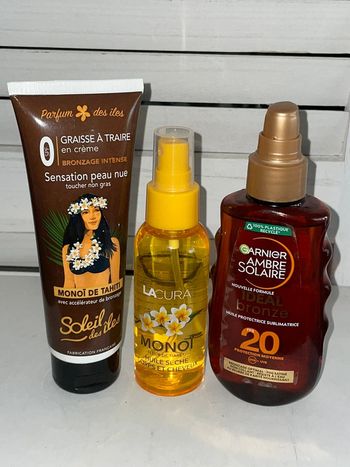 Lot solaire graisse à traire ,huile cheveux et corp