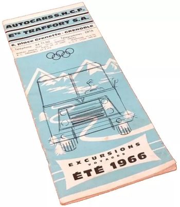 Brochure Excursions Voyages  ETE 1966 Ets Traffort S.A Grenoble