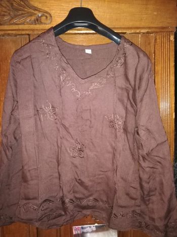 Tee-shirt léger manches longues marron