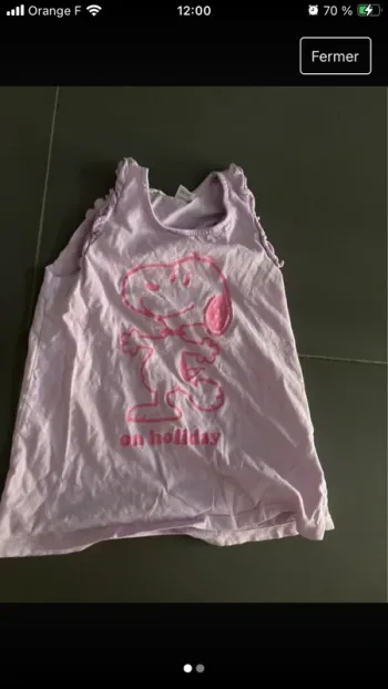 Debardeur snoopy 6-8 ans