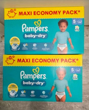 🍼 Pampers Baby-Dry T5 Lot de 2 × 94 couches (11–16 kg)