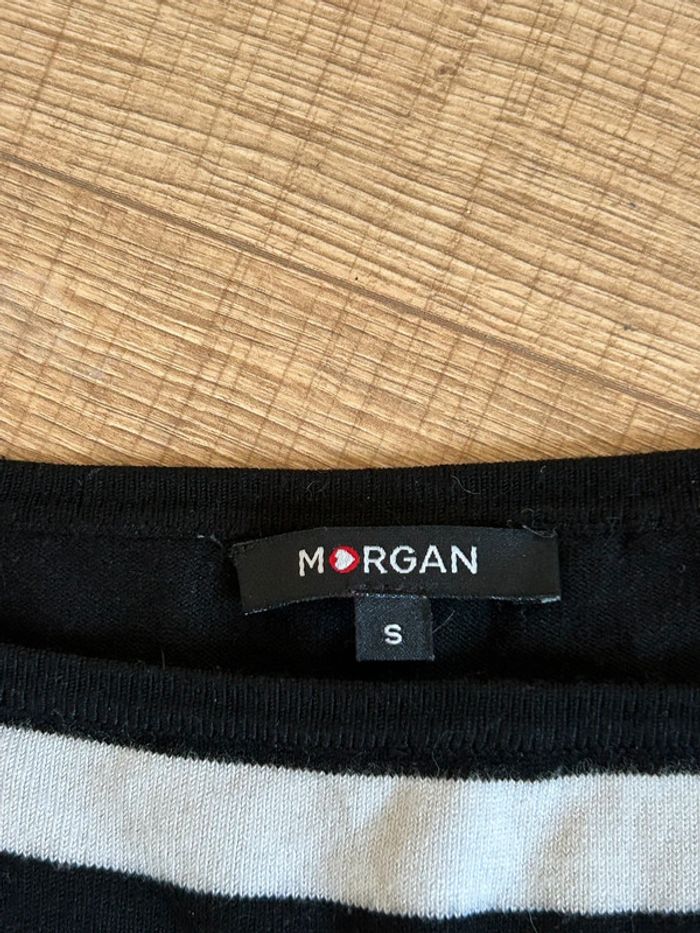 Pull rayé avec manches 3/4 Morgan taille S bon état - photo numéro 14