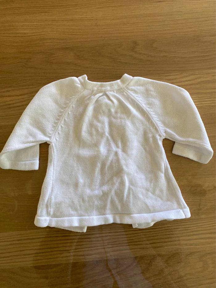 Gilet Blanc coton 1 mois - photo numéro 2