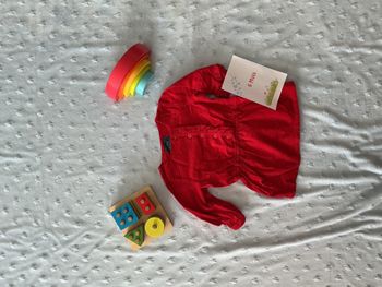 robe manches longues en velours rouge 6 mois tape à l'oeil