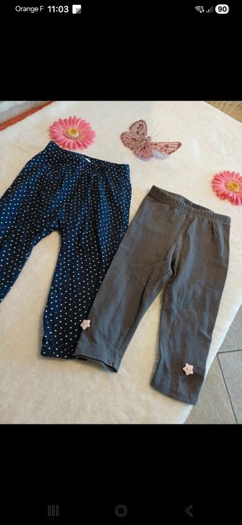 Lot de 2 leggings bébé taille 6 mois