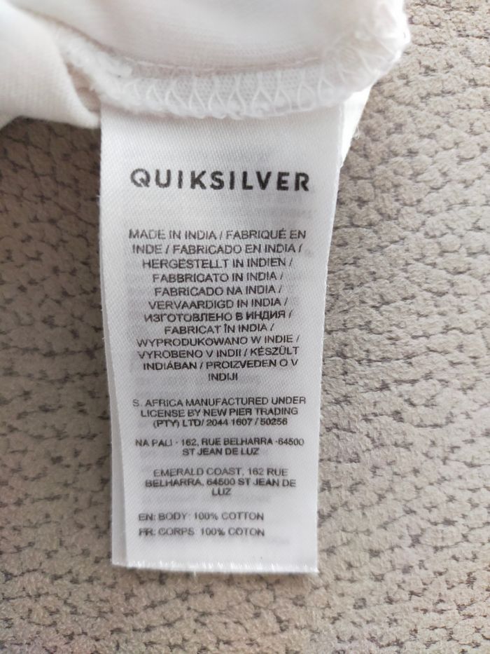 Tee-shirt manches courtes blanc Quiksilver garçon 10ans - photo numéro 6