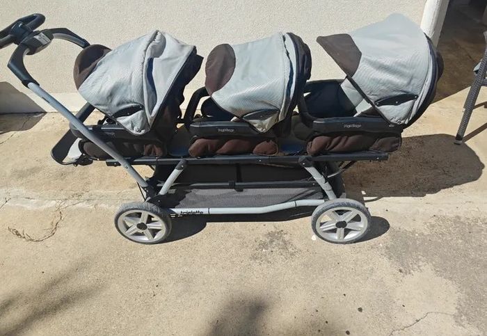 Poussette triple peg perego en excellent état, vendu avec son habillage de pluie, à 250€ - photo numéro 2