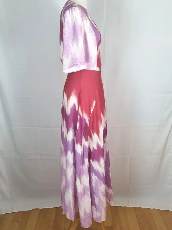 Sublime robe maje tie dye fushia neuve avec étiquette T36