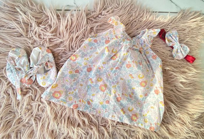 Ensemble en Liberty creatrice blouse bandeau chaussons terracotta - photo numéro 4