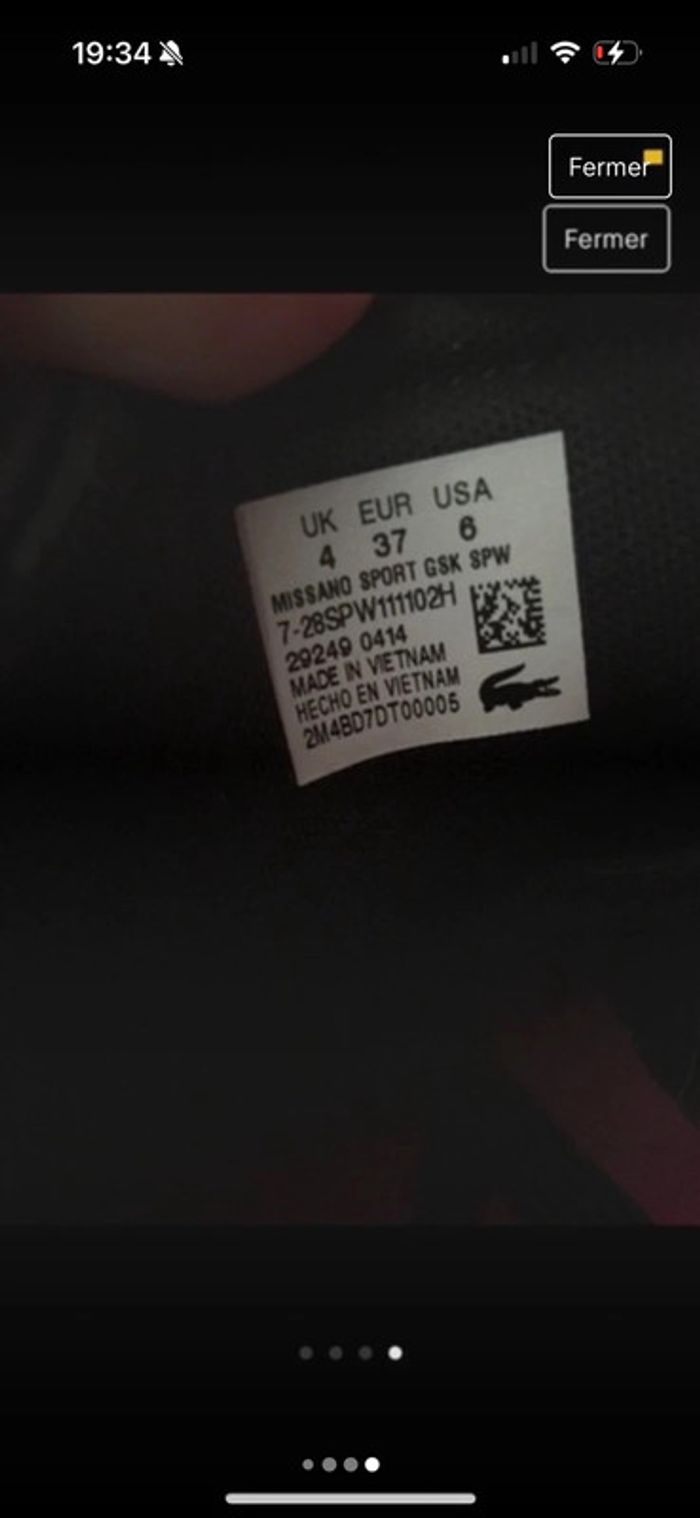 Baskets Lacoste taille 37 noires - photo numéro 5