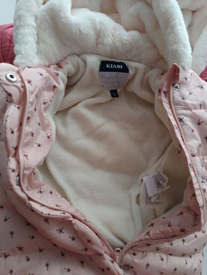 Combinaison pilote bébé fille KIABI 9 mois – Rose à fleurs – Doublure polaire chaude – Hiver - photo numéro 6