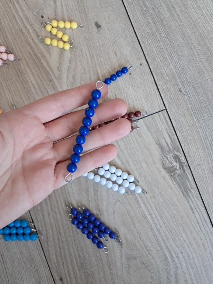 30 escaliers de perles. J'apprends à compter. Pédagogie montessori dénombrement - photo numéro 3