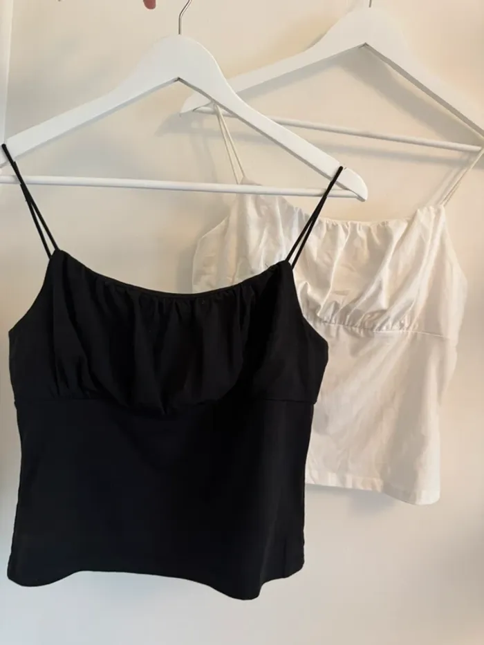 Lot top débardeur bretelle noir blanc femme L