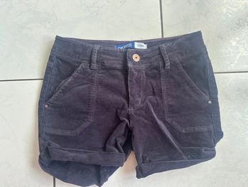 Short velours bleu marine