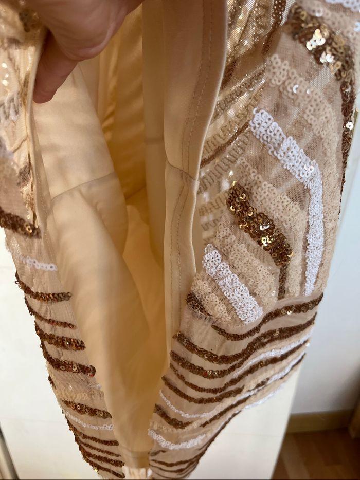 Robe de soirée TFNC London beige sequins - photo numéro 8