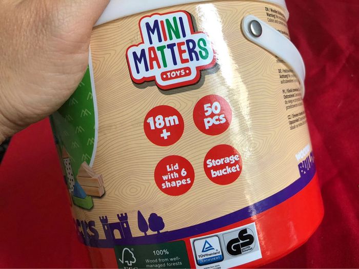 Seau de 50 blocks en bois- mini Matters toys - photo numéro 5