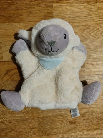 Marionnette en peluche mouton blanc Tex baby TBE