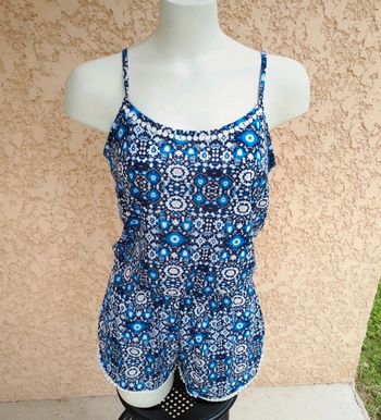 Combinaison short imprimé bleu et blanc 36 primark