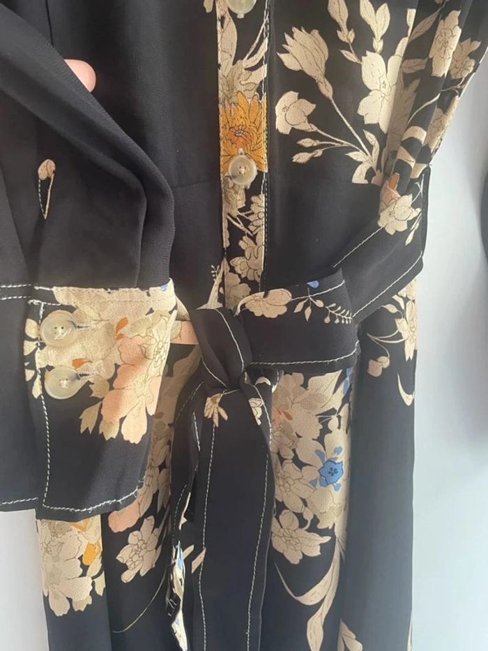 Robe Massimo Dutti noire fleurie – T.36 - photo numéro 4