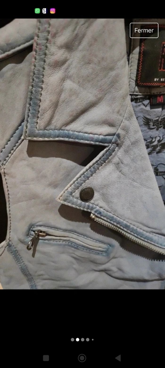 Boléro en cuir redskins - photo numéro 4