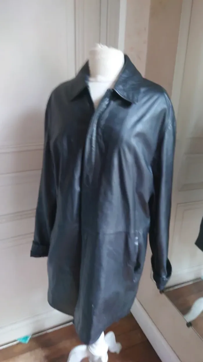Manteau en cuir mi-long DKNY – T.38 - photo numéro 8
