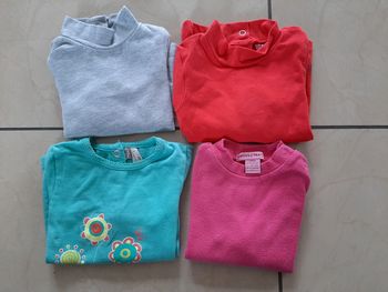 Lot de 4 tee shirts manches longues fille 6 mois