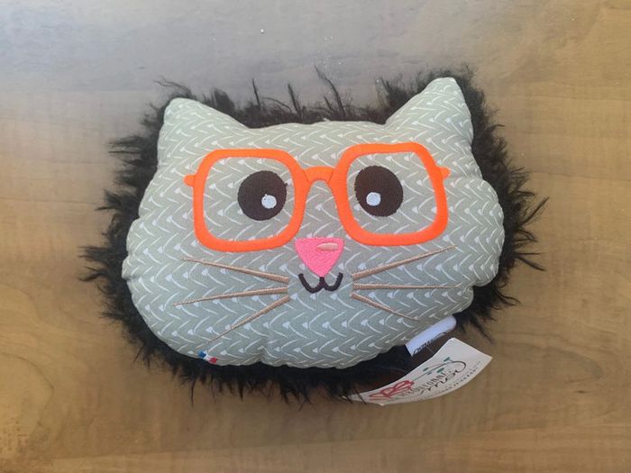 Peluche chat noir à lunette - photo numéro 2