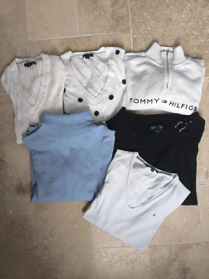 Lots de pull femme Tommy Hilfiger et Ralph Lauren mauvais état