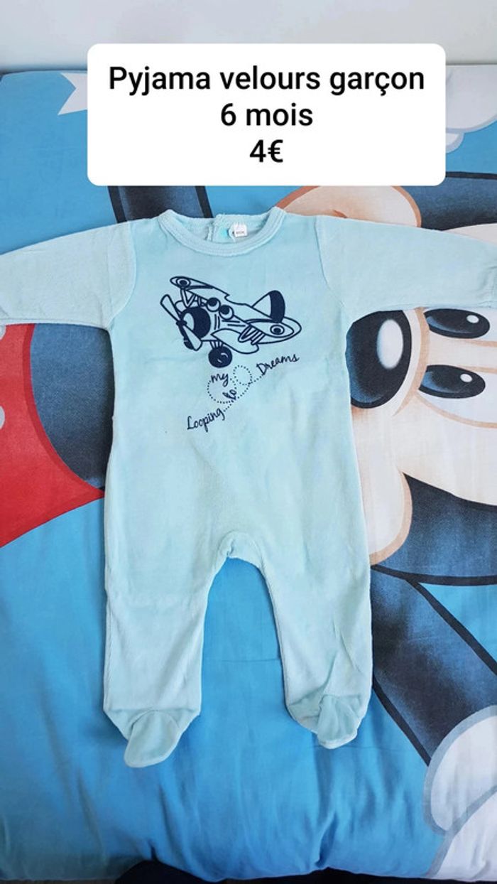 Pyjama garçon en velours taille 6 mois