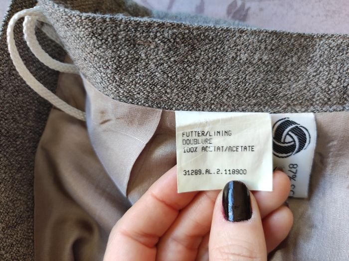 Jupe en laine vierge Bianca beige taille 36 - photo numéro 4