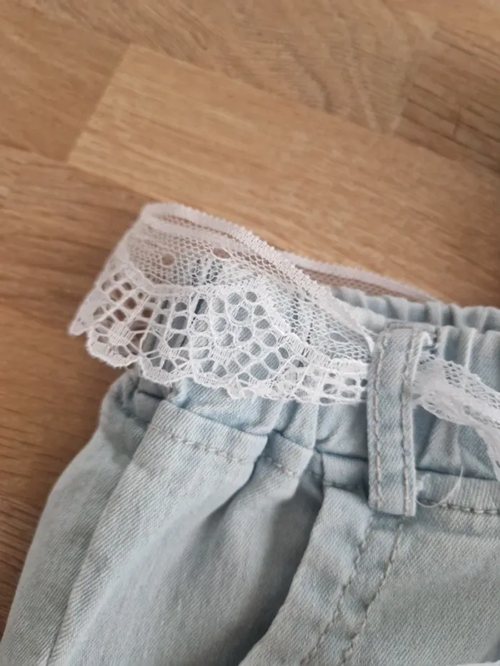 Short en jean Shein ceinture dentelle 6ans - photo numéro 2