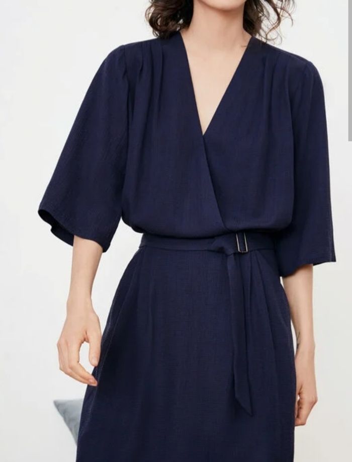 Robe Comptoir des cotonniers taille 40 bleu marine automne hiver - photo numéro 2
