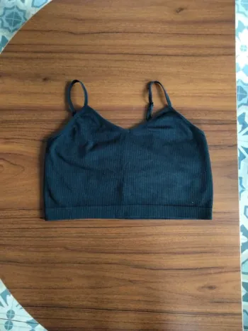 Crop top noir Primark Taille L