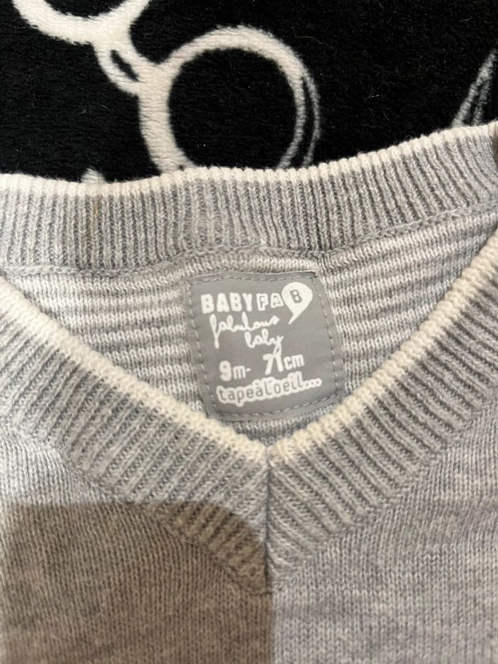 Petit pull gris 9 mois garçon - photo numéro 2