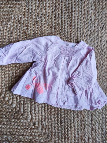 Blouse ML 12 mois fille rose