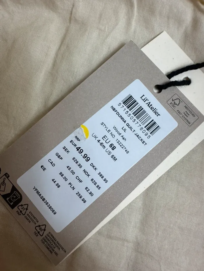 Veste beige Lil Atelier taille 4-6mois - photo numéro 4