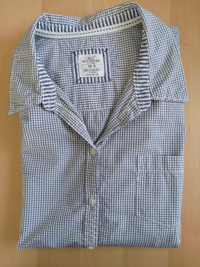 H&M chemise blanc et marine 46